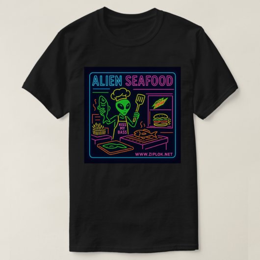 Alien Seafood - T-Shirt Tシャツ (デザイン正面)