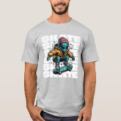 Alien Skater Streetwear Skateboard Graphic Tee Tシャツ (正面)