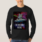 Alien Space Cat I m Meowt Here UFO Tシャツ (正面)