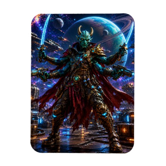 Alien Space Pirate Captain — Four-Armed Warrior マグネット (縦)