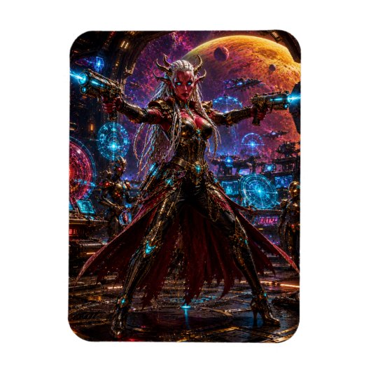 Alien Space Pirate Queen — Twin Blasters マグネット (縦)