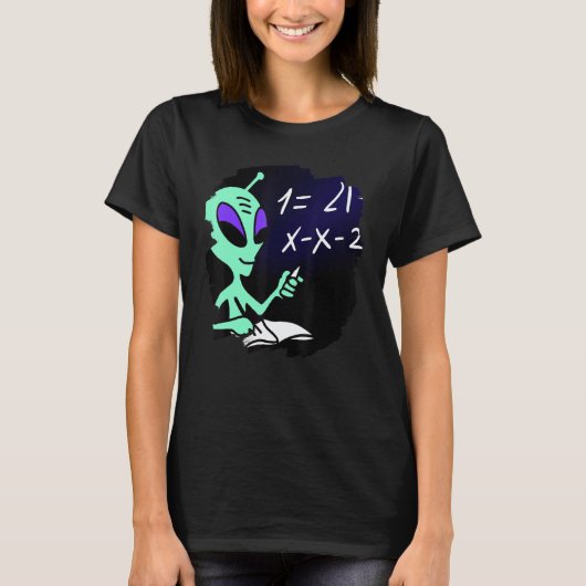 Alien Studying Solving Math Science Physics Equati Tシャツ (正面)