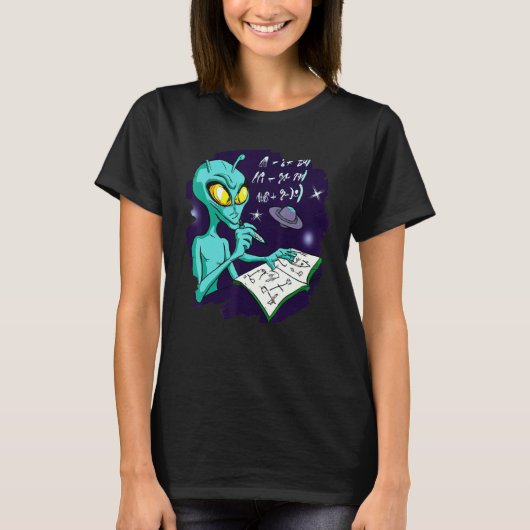 Alien Studying Solving Math Science Physics Equati Tシャツ (正面)