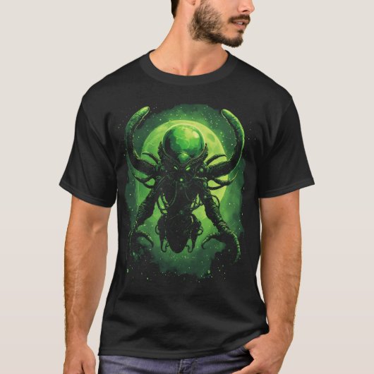Alien T-Shirt | HP Lovecraft Cosmic Horror Tee Tシャツ (正面)