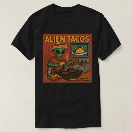 Alien Tacos - T-Shirt Tシャツ (デザイン正面)