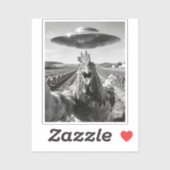 Alien UFO Chicken Art Abduction SciFi Humor シール (シート)