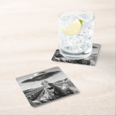 Alien UFO Chicken Art Abduction SciFi Humor スクエアペーパーコースター (インサイチュ)