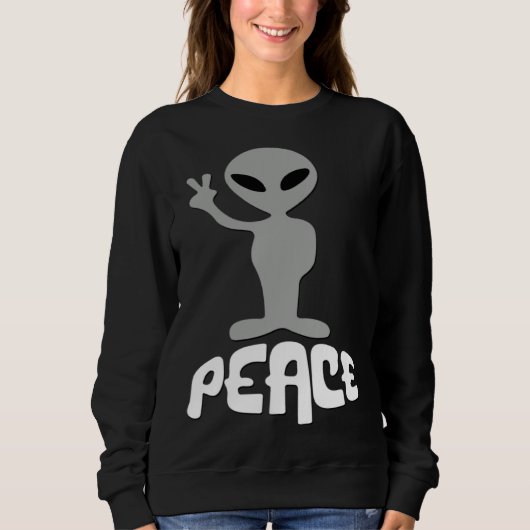 Alien UFO Peace Sign スウェットシャツ (正面)
