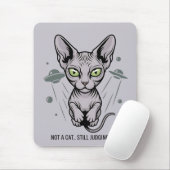 Alien UFO Sphynx Cat Illustration マウスパッド (マウス)