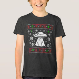 ALIEN UFO UGLY XMAS SWEATER CHRISTMAS トライブレンドＴシャツ