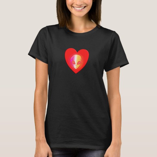 Alien Valentine Heart Science Fiction Tシャツ (正面)