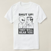 Alien warns human tシャツ (デザイン正面)