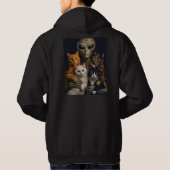 Alien with Cats Renaissance Art Oil Painting パーカ (裏面)