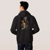 Alien with Cats Renaissance Art Oil Painting パーカ (裏面フル)