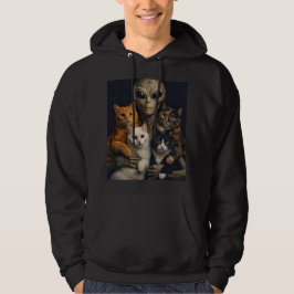 Alien with Cats Renaissance Art Oil Painting パーカ