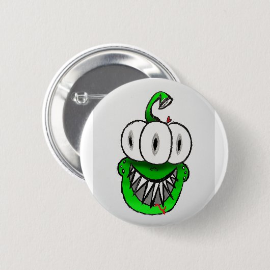 AlienHead 缶バッジ (正面&裏面)