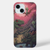 Aliens and Dinosaurs Under Crimson Skies Case-Mate iPhoneケース (裏面)