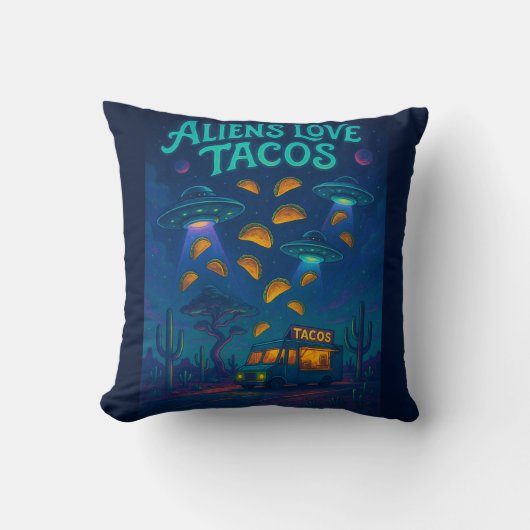 Aliens Love Tacos クッション (正面)