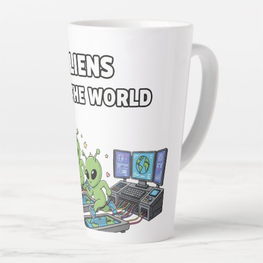 Aliens Run the World カフェラテマグ (右アングル)