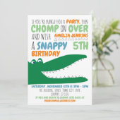 Aligator Chomp、Chevron Birthday Partyへの招待 招待状 (スタンド正面)