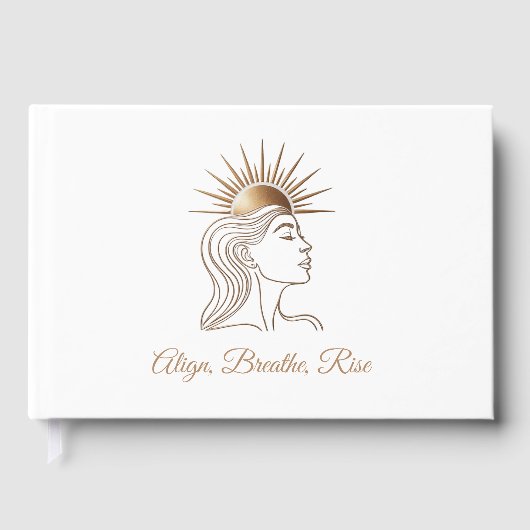 Align. Breathe. Rise. – Luxury Gold Sun Affirmatio ゲストブック (正面)
