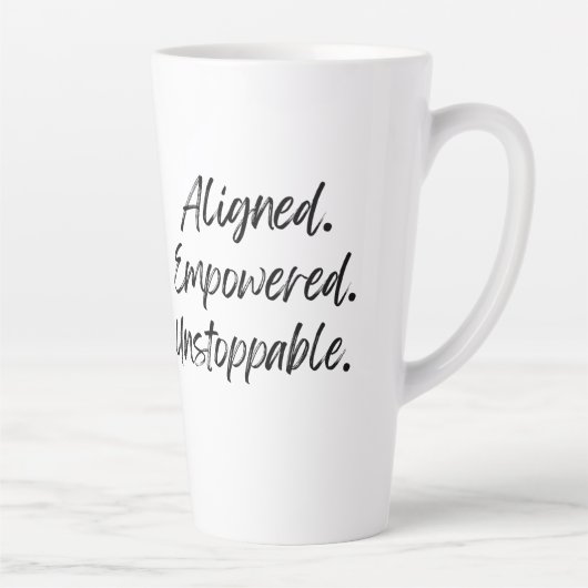 Aligned. Empowered. Unstoppable. カフェラテマグ (右)