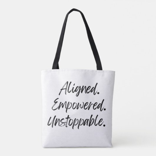 Aligned. Empowered. Unstoppable. トートバッグ (裏面)