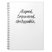 Aligned. Empowered. Unstoppable. ノートブック (正面)