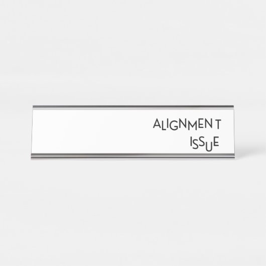 Alignment Issue Industrial Glass Desk Name Plate デスクネームプレート (正面)