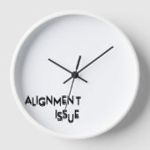 Alignment Issue Silent Typography Wall Clock 壁時計 (正面)