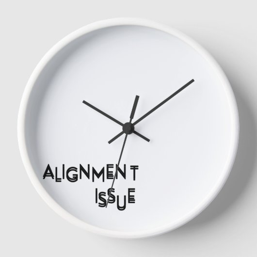 Alignment Issue Silent Typography Wall Clock 壁時計 (正面)