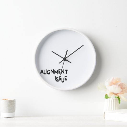 Alignment Issue Silent Typography Wall Clock 壁時計 (ホーム)