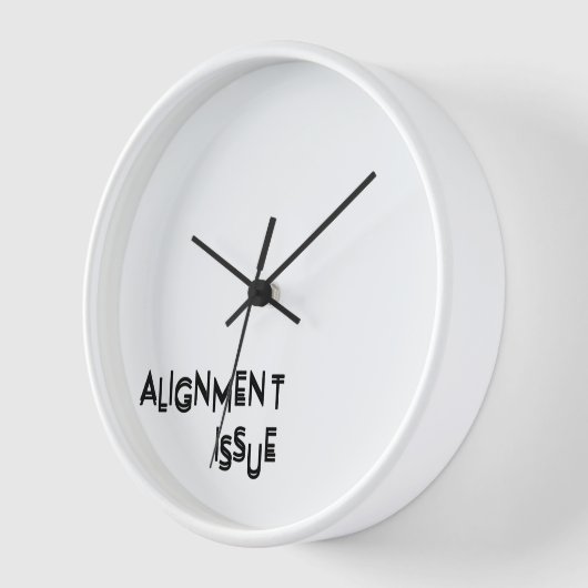 Alignment Issue Silent Typography Wall Clock 壁時計 (傾斜)