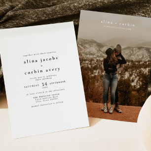 ALINAクラシックモダンミニマル写真結婚の 招待状