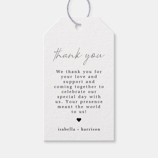 ALINAミニマエレガントリストモダンありがとう ギフトタグ (正面)