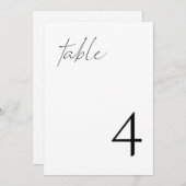 ALINAミニマモダンリストエレガントテーブル番号 招待状 (正面/裏面)