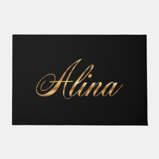 Alina gold Design Lettering Türmatte ドアマット (正面)