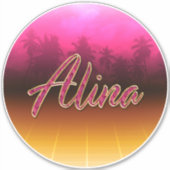 Alina Vorname Name golden pink Aufkleber Sticker シール (正面)
