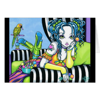 "Alisha"キャンデーの虹のオウムの妖精の芸術カード