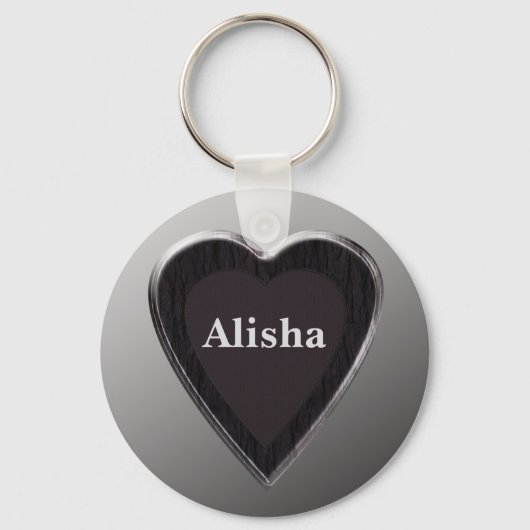Alisha Heart Keychain by 369MyName キーホルダー (正面)