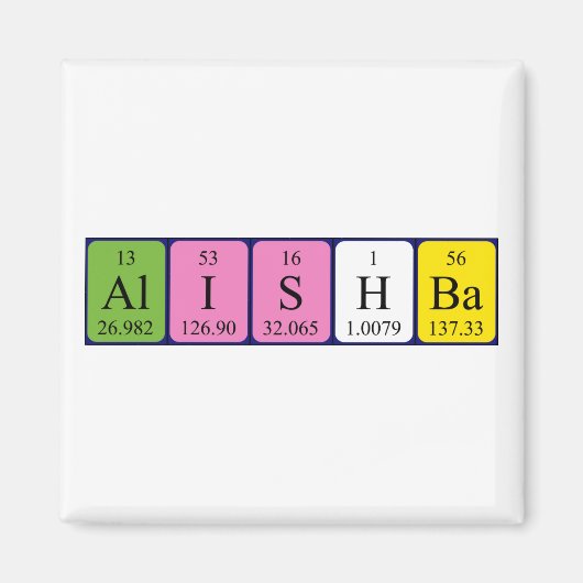 Alishba周期表名磁石 マグネット (正面)