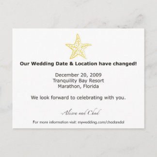 Alison- 日程変更のお知らせ ポストカード