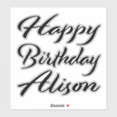 Alison Name Vorname black Sticker Geburtstag シール (シート)
