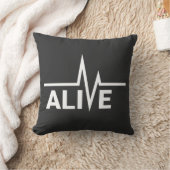 Alive Heartbeat Text Design クッション (ブランケット)