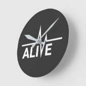 Alive Heartbeat Text Design ラウンド壁時計 (傾斜)