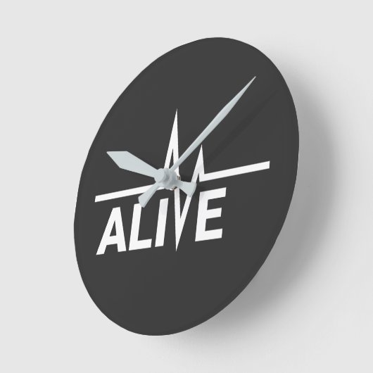 Alive Heartbeat Text Design ラウンド壁時計 (傾斜)