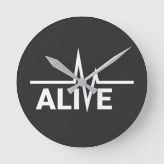Alive Heartbeat Text Design ラウンド壁時計