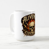 Alive Now Dead Later Tシャツ コーヒーマグカップ (正面左)