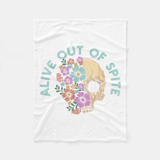 Alive Out Of Ste Skull Quote  フリースブランケット (正面)