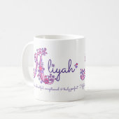 Aliyahの一流の意味装飾的なAモノグラムのマグ コーヒーマグカップ (正面左)